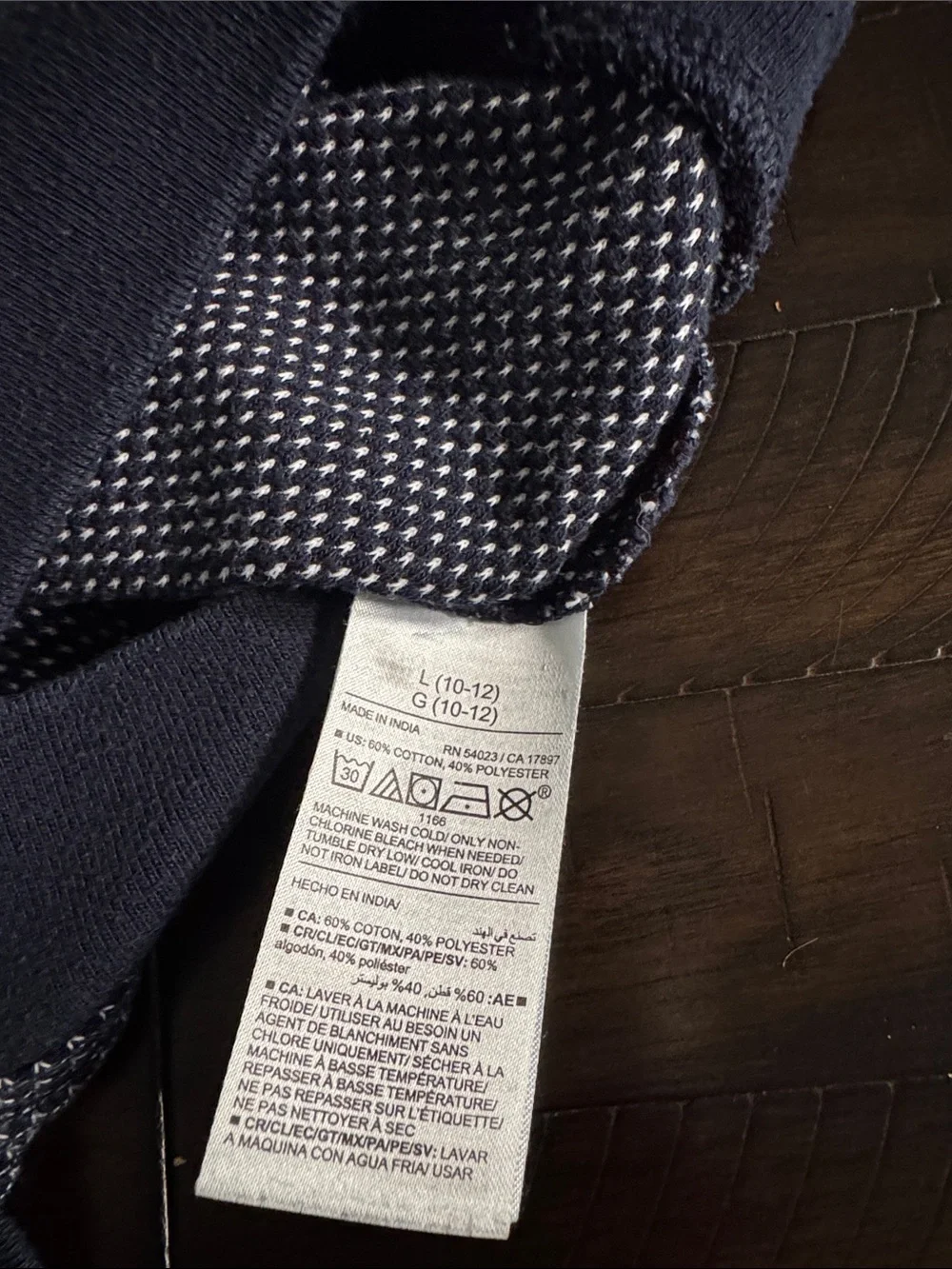 Old Navy Boys Navy and White Micro‑Pattern Polo